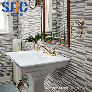 American Antique Brick Cultural Stone Bamboo Pattern Gray All-ceramic Tile Living Room Bathroom Toilet Kitchen 300600