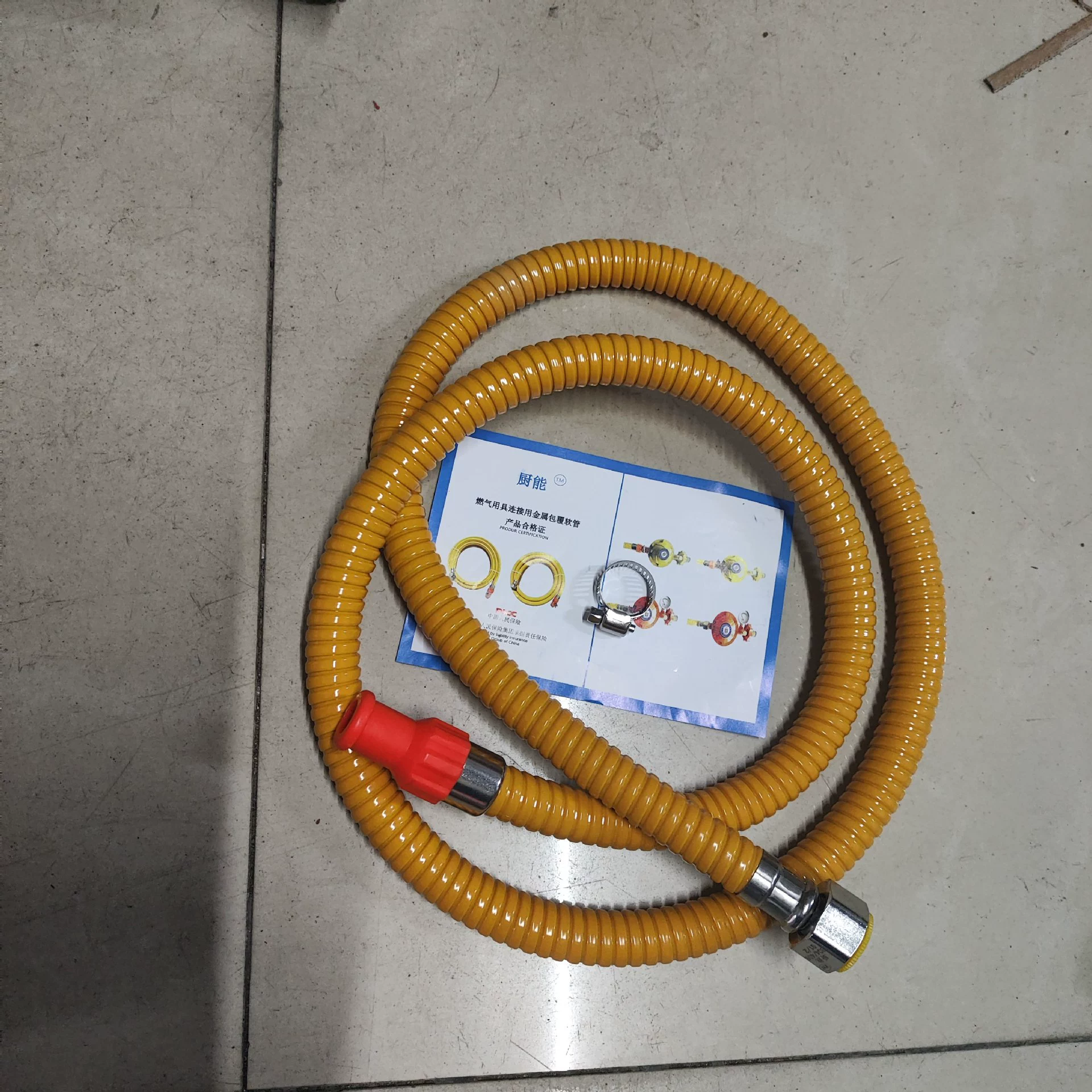 Металлическая труба для сжиженного газа, шланг с одной заглушкой, новый национальный стандарт 2024, бытовая плита, водонагреватель, бронированная взрывозащищенная труба