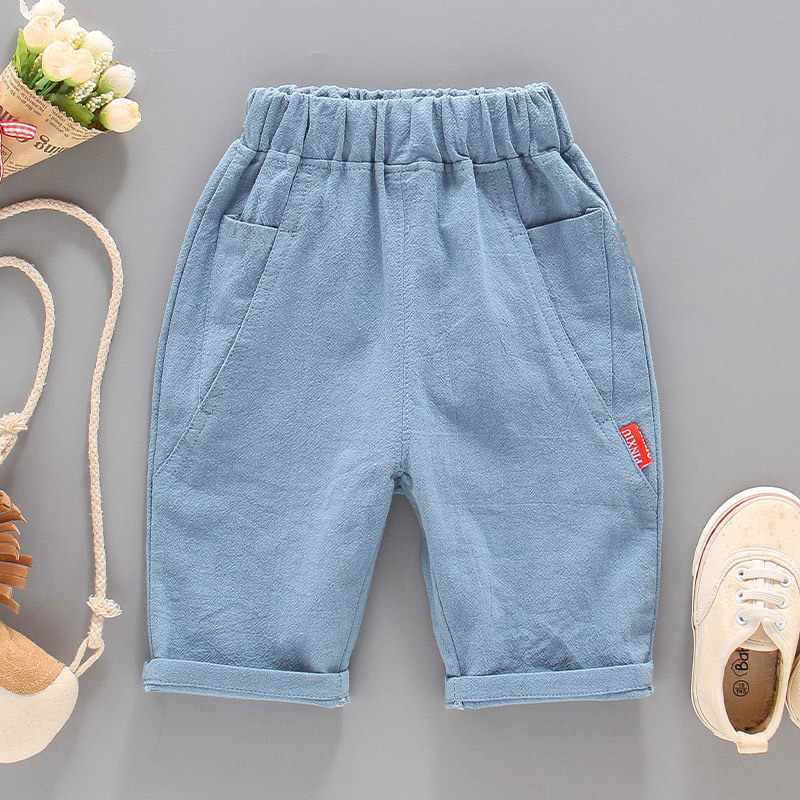 Boys Pants Summer Thin Cropped Pants 3-year-old Children's Shorts 4 Loose 5 Casual 6 Solid Color 7 Boys' Baby 8 Outer Wear Tide