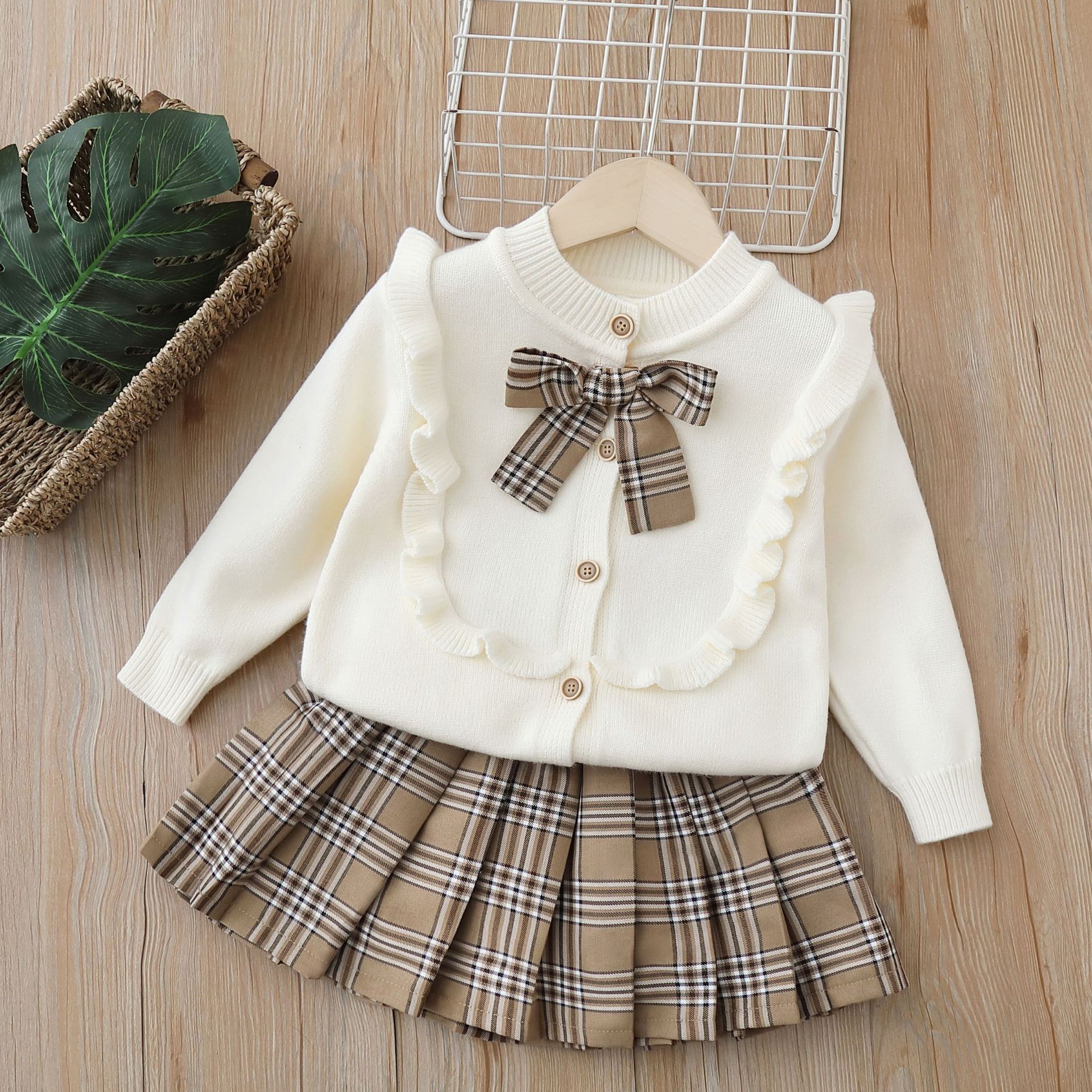 Suéter de otoño para niña, vestido de princesa para niña, conjunto de dos piezas JK_voghion.com