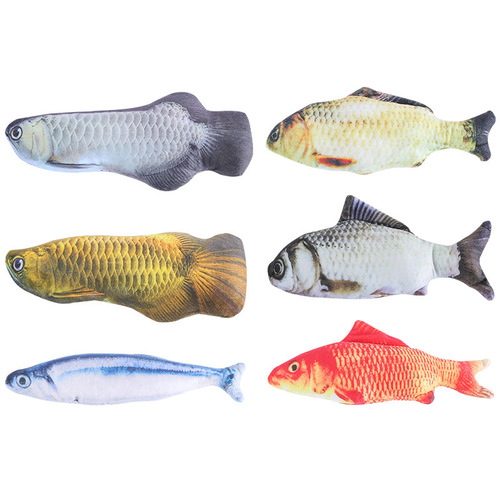 Pet plush simulated fish containing catnip cat toys crucian carp saury carp cat toys wholesale