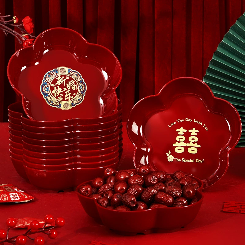 Свадебная гостиная винно-красная тарелка с фруктами Свадебная тарелка Свадебная тарелка