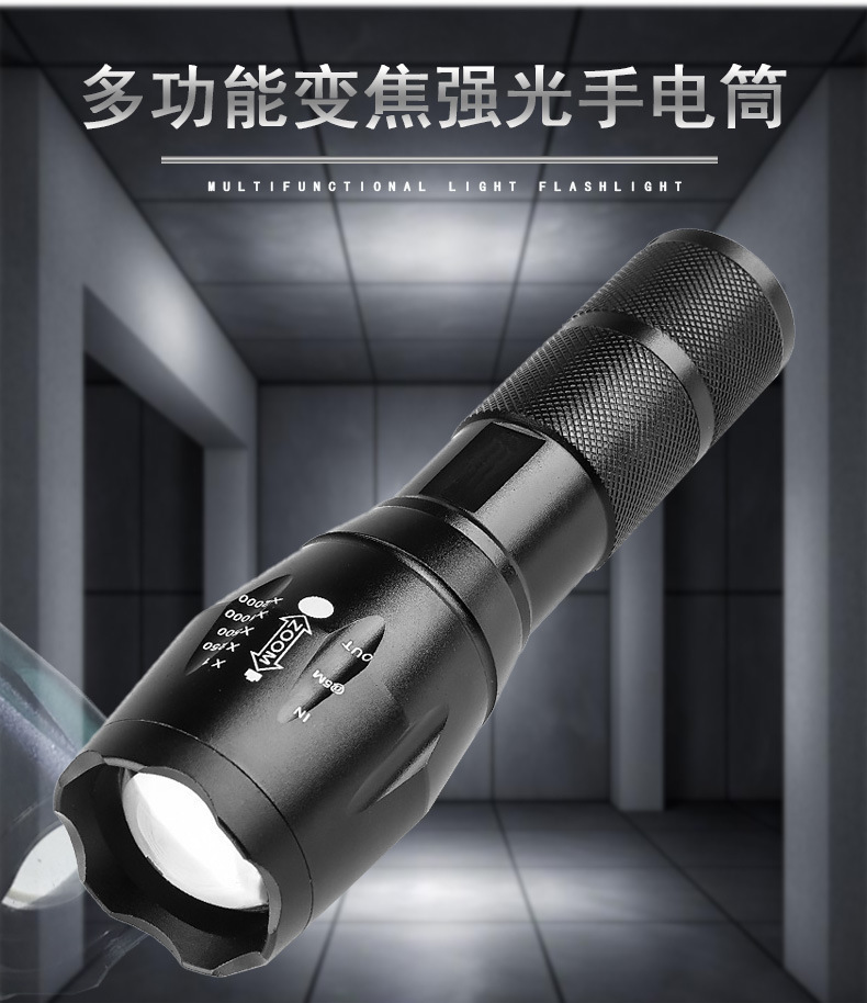 Cross-Border Aluminum Alloy Strong Light T6 Flashlight for Jade Special Purple Light Banknote Detector Lamp 395 Uv Flashlight