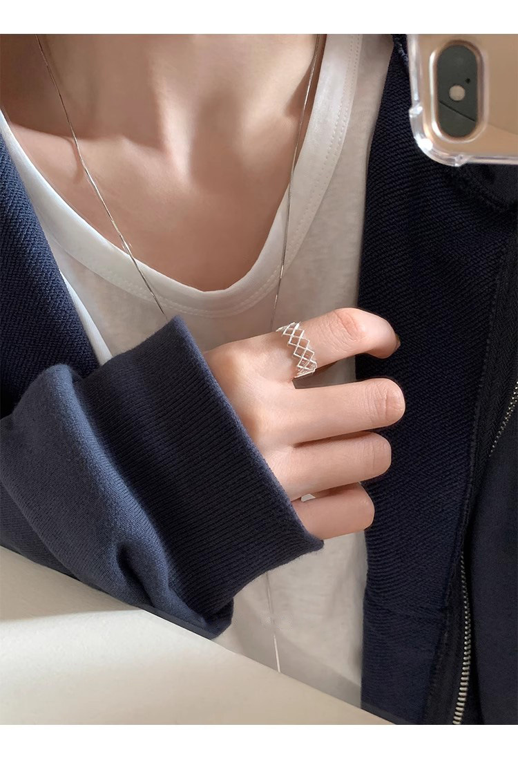 2g Weight Rings Classification Adjustable Ring Size 1 Piece Quantity Holiday, Tea Party Occasion 925 Sterling Silver Material Geometric Pattern All Seasons Season Women's Gender Elegant, Simple Style Style 1 Piece 925 Sterling Silver Geometric Rings 9