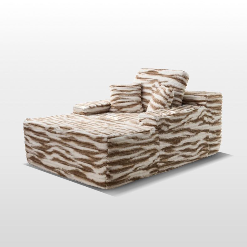 Rollo en caja, compresión al vacío, sofá de cine, tela a rayas grandes, sala de estar, dormitorio de villa, sofá suave, sillón reclinable