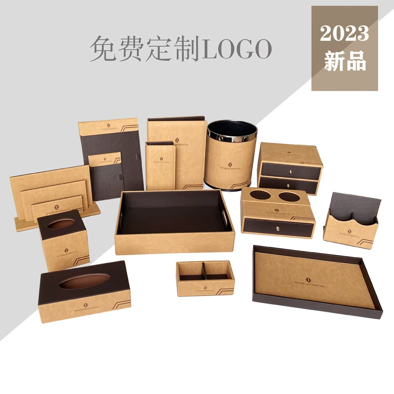 Гостиничные кожаные принадлежности Коробка для салфеток Сервис Руководство Держатель для заметок Сиденье с дистанционным управлением Чайный пакетик одноразовые туалетные принадлежности