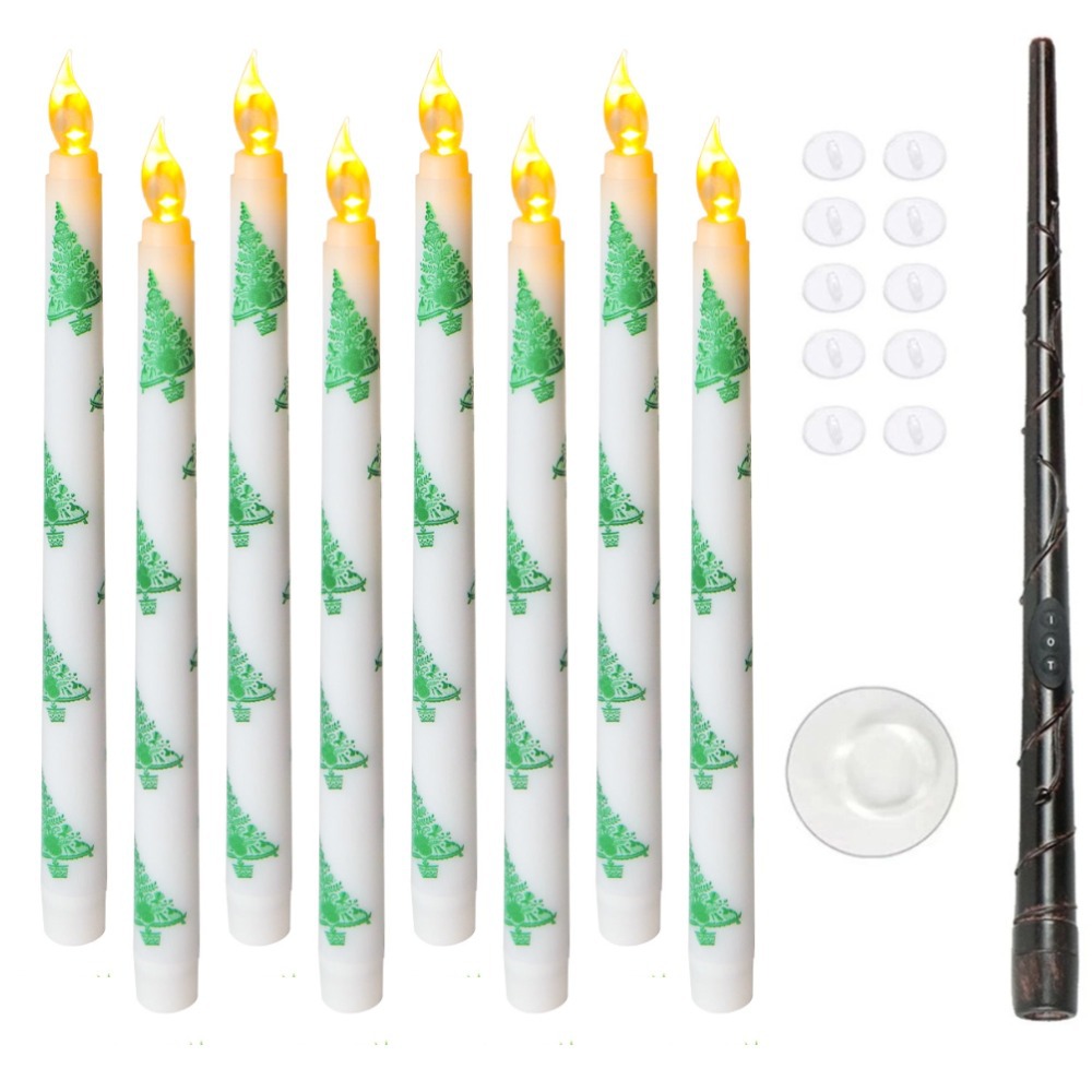 跨境电子遥控7号电池长杆蜡烛灯 圣诞杆蜡悬浮蜡烛魔杖童趣装饰灯