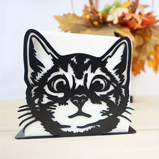 Temu New Style Cat Napkin Holder Home Living Room Bedroom Creative Decoration Wrought Iron Tissue Holder Vertical Tissue Storage