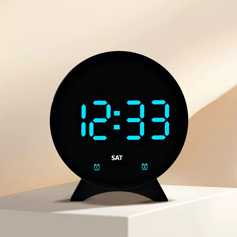 新款简约闹钟LED电子钟多功能时钟跨境新品带温度时钟厂家6693