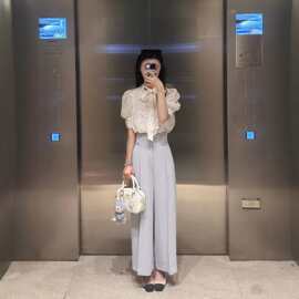 高级感气质阔腿裤女夏新款垂感直筒高腰显瘦通勤百搭休闲裤