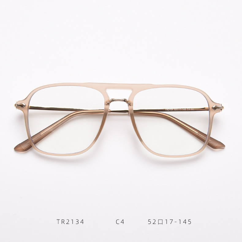 Aviator Glasses Frame Unisex Trendy Double Bridge Optical Frames_voghion.com