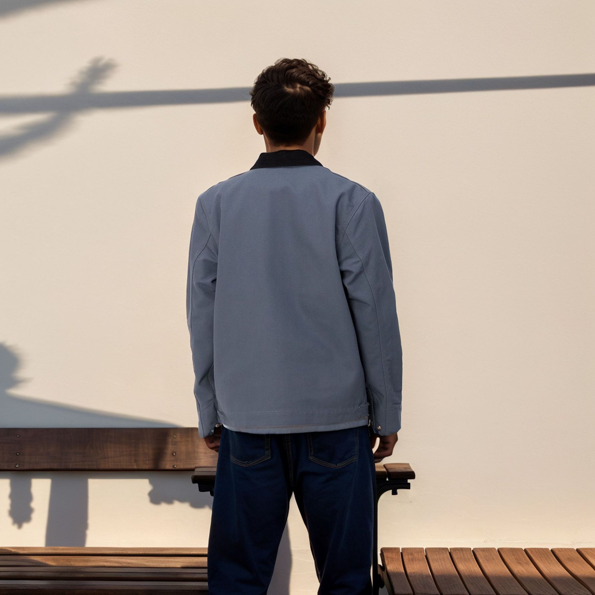 Spring and Autumn New Color blocked Men's Collar Zipper Jacket Coat_voghion.com