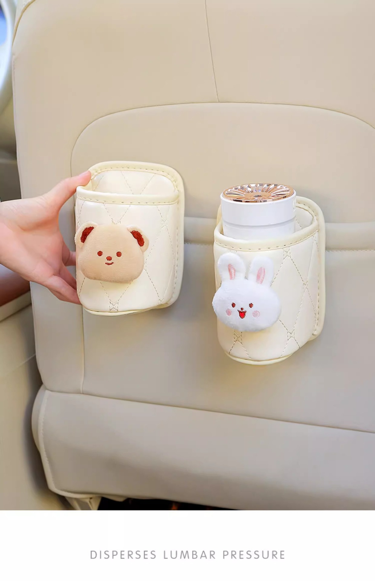 Car Door Side Storage Bucket, Seat Back Storage Box, Multi-Functional Water Cup Holder, Door Storage Interior Decoration Supplies for Women