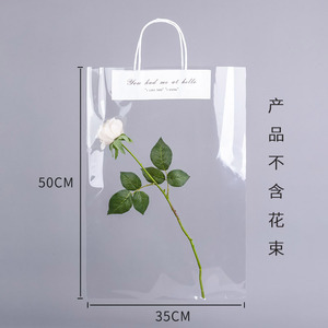 Bolso transparente borde Internet celebridad solo bolso de hombro impermeable a prueba de polvo fresco embalaje de ramo de Acción de Gracias bolso de embalaje de una sola flor