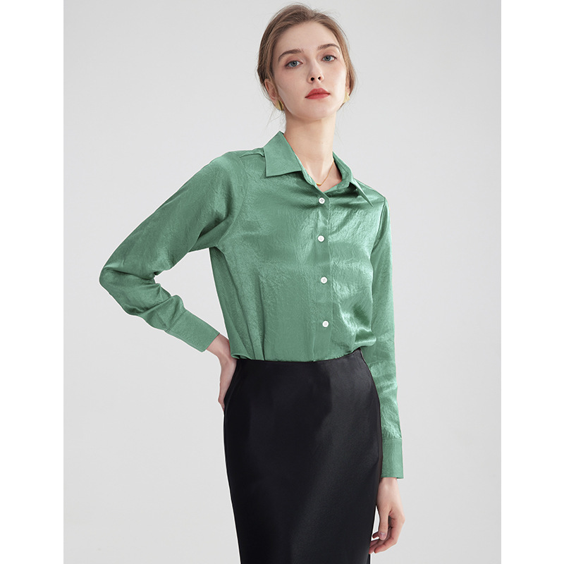 Summer New Women's Shirt Shirt Collar All-match Design Sense Long-sleeve Casual Outwardly High-end Sense Shirt