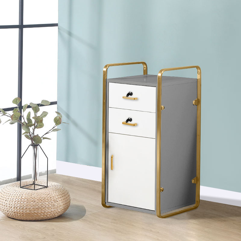 2024 새로운 스타일의 골드 프레임 그레이 및 화이트 캐비닛