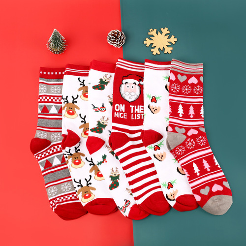 European and American new Christmas socks socks for men and women mid-calf socks Halloween personalized cartoon cotton socks factory direct sales