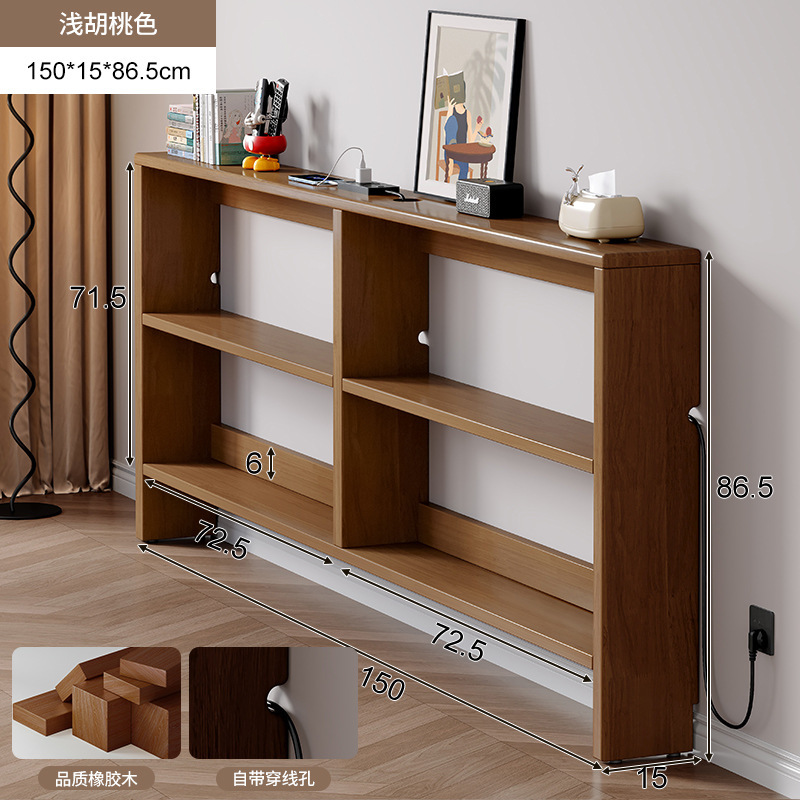 Estante de cola de cama de madera maciza El borde de la cama del dormitorio es extremadamente estrecho y el gabinete de almacenamiento de huecos está contra la pared. Mesa estrecha pequeña y estrecha