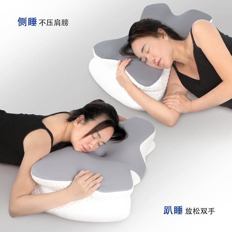Amazon nueva almohada de memoria de mariposa transfronteriza almohada de memoria de algodón de espina cervical de forma especial almohada de cuello no colapsar almohada de cuello