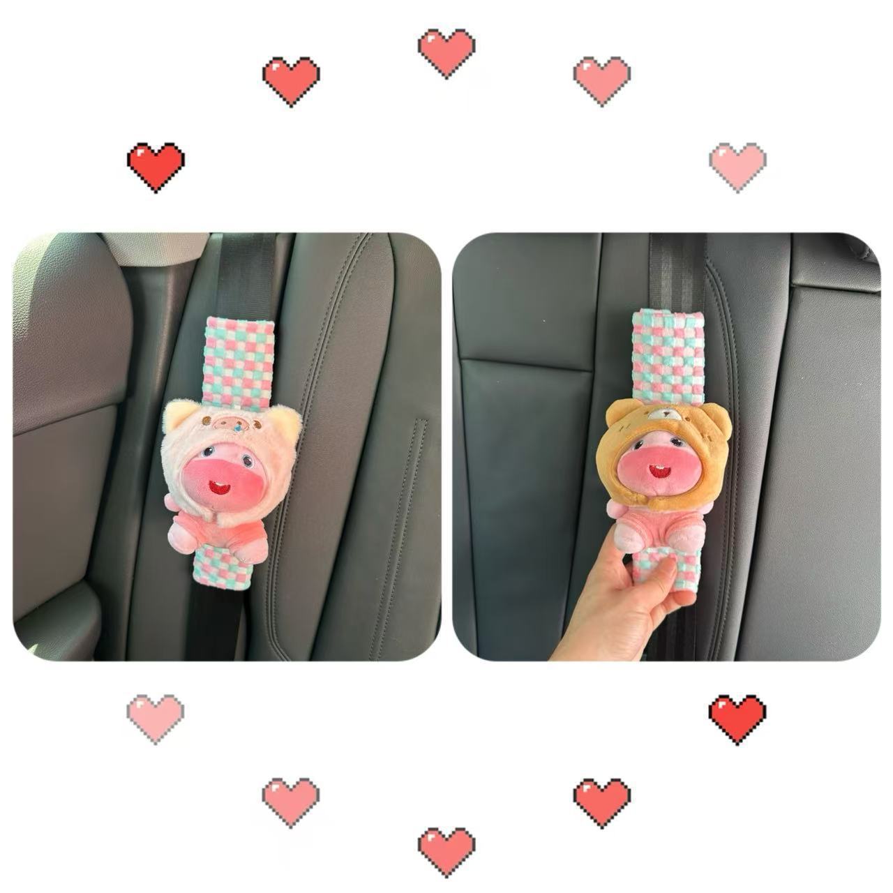 Plush Capybara Lulu Car Seatbelt Shoulder Pad Cartoon Protective Cover Anti-Scratch Clothing Cute Decorative Item Creative