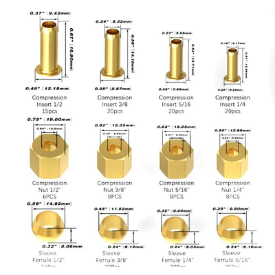 brass three-piece combination accessories: Tubing