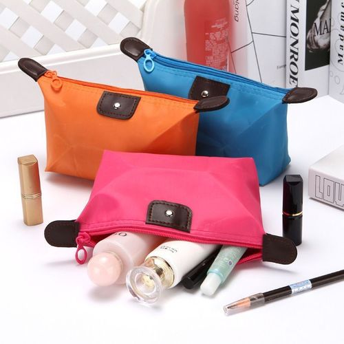 Korean-style large-capacity dumpling cosmetic bag, handbag-style foldable travel toothbrush storage candy-colored dumpling bag, portable