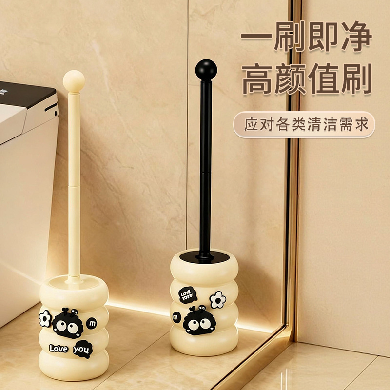 Cepillo de inodoro 2025 nuevo tipo de pared sin esquina muerta cepillo de inodoro de lavado artefacto de inodoro doméstico cepillo de inodoro de mango largo