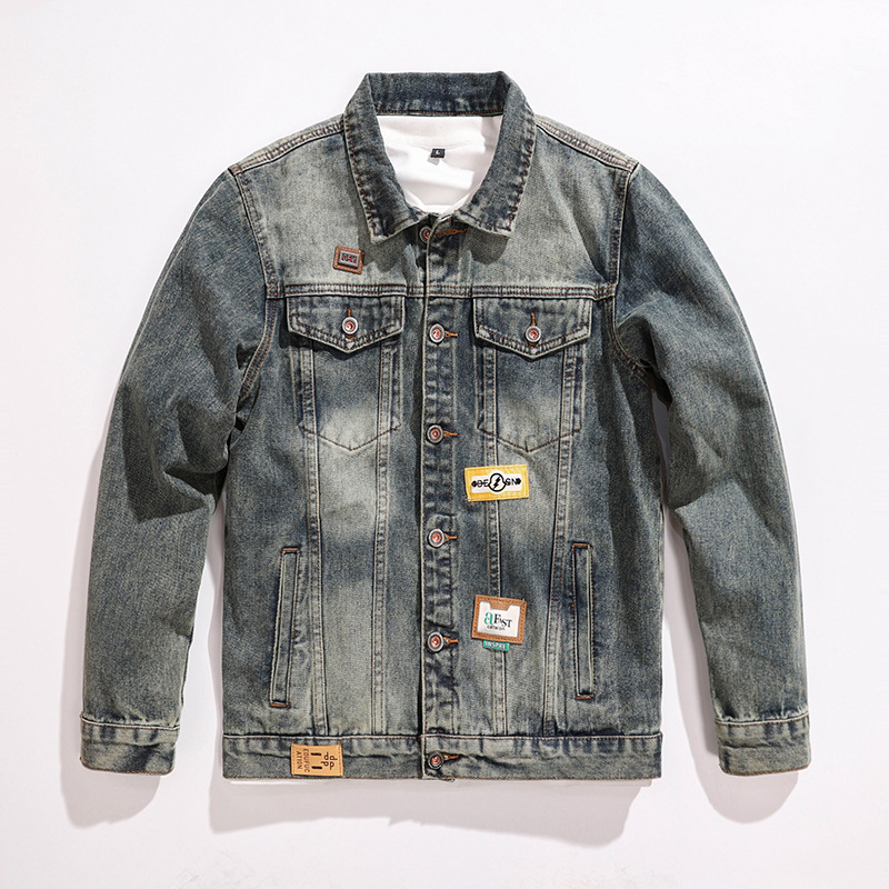 Guangzhou Xintang Jeansjacke Herren Frühlingstrend Mode neue lockere Revers lässige vielseitige Jacke_voghion.com