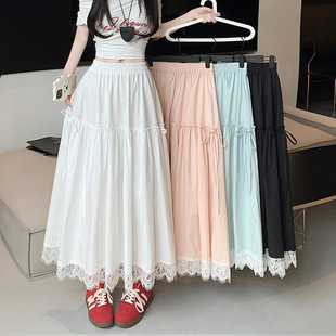 Lace-up Fairy Skirt Women's 2025 Spring New Japanese Artistic All-match Slimming Umbrella Skirt Lace Lace