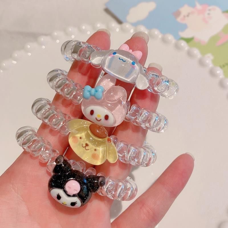 Sanrio pulsera de dibujos animados línea telefónica pequeña correa de goma para enviar a una amiga para enviar a un novio cuerda de cabeza de doble propósito mujer encantadora corazón de una niña