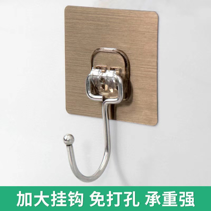 Gancho transparente sin marcas, gancho adhesivo, puerta giratoria fuerte, gancho de ropa, gancho de cocina, estante de almacenamiento sin agujeros, botón hembra