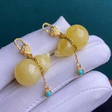 厂家批发 天然蜜蜡白花蜡葫芦滴溜 蜡质饱满 搭配925银 手工编绳