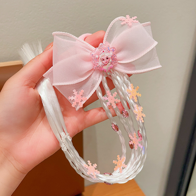 Hielo y nieve niños peluca trenzada princesa Aisha trenzada hielo y nieve chica curiosa anillo de cabello chica linda trenzada