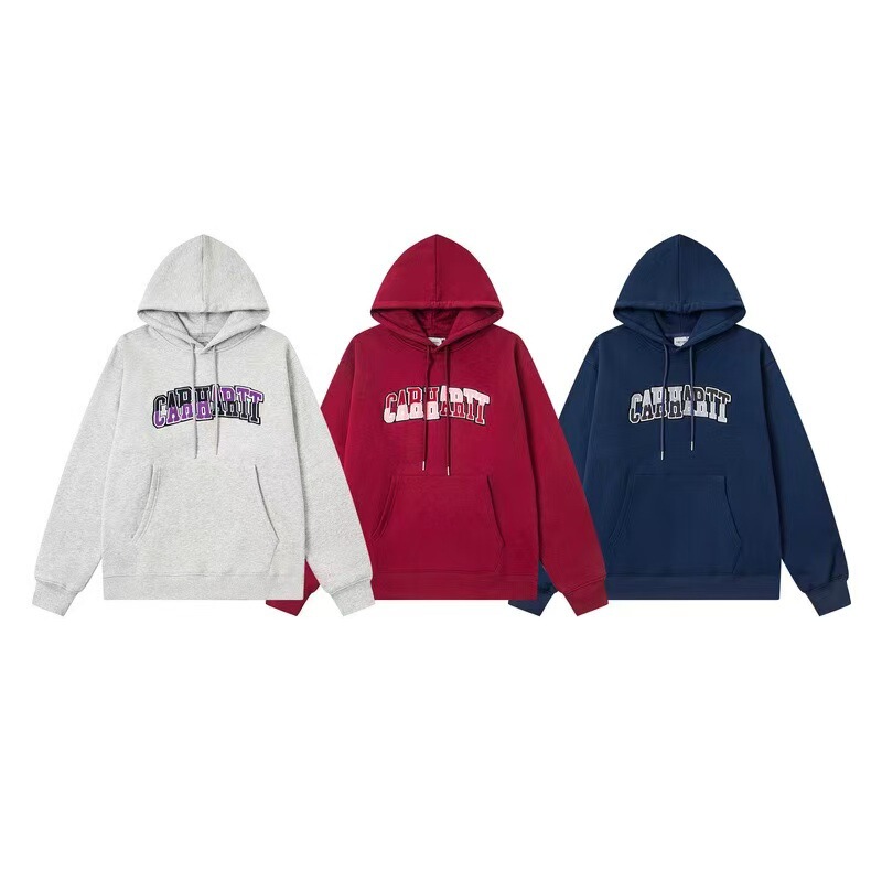 High Version Carhartt Trendy Brand Classic Embroider Plus Towel Embroider Asymmetrical Logo Loose Hooded Sweatshirt for Men and Women High Version Carhartt Trendy Brand Classic Embroider Plus Towel Embroider Asymmetrical Logo Loose Hooded Sweatshirt for Men and Women