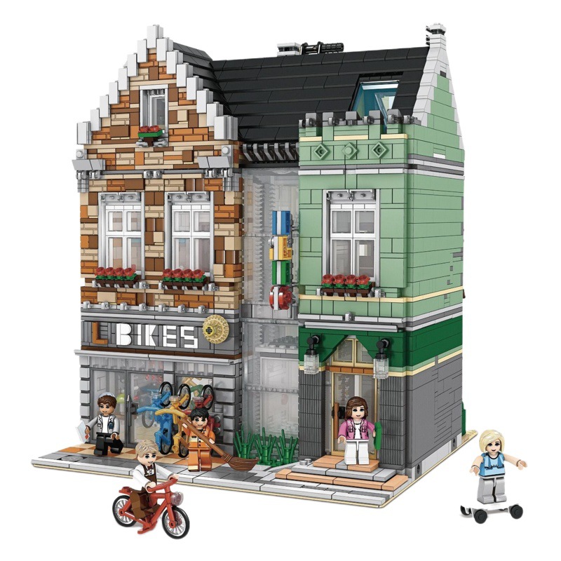 Zhegao mini bloques de construcción 00956-00959 Street View serie juguetes creativos montaje DIY escritorio decoración regalo