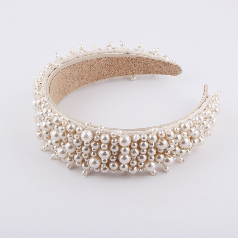 New Fashion Style Broad-brimmed Pearl Fringe Hairband display picture 4