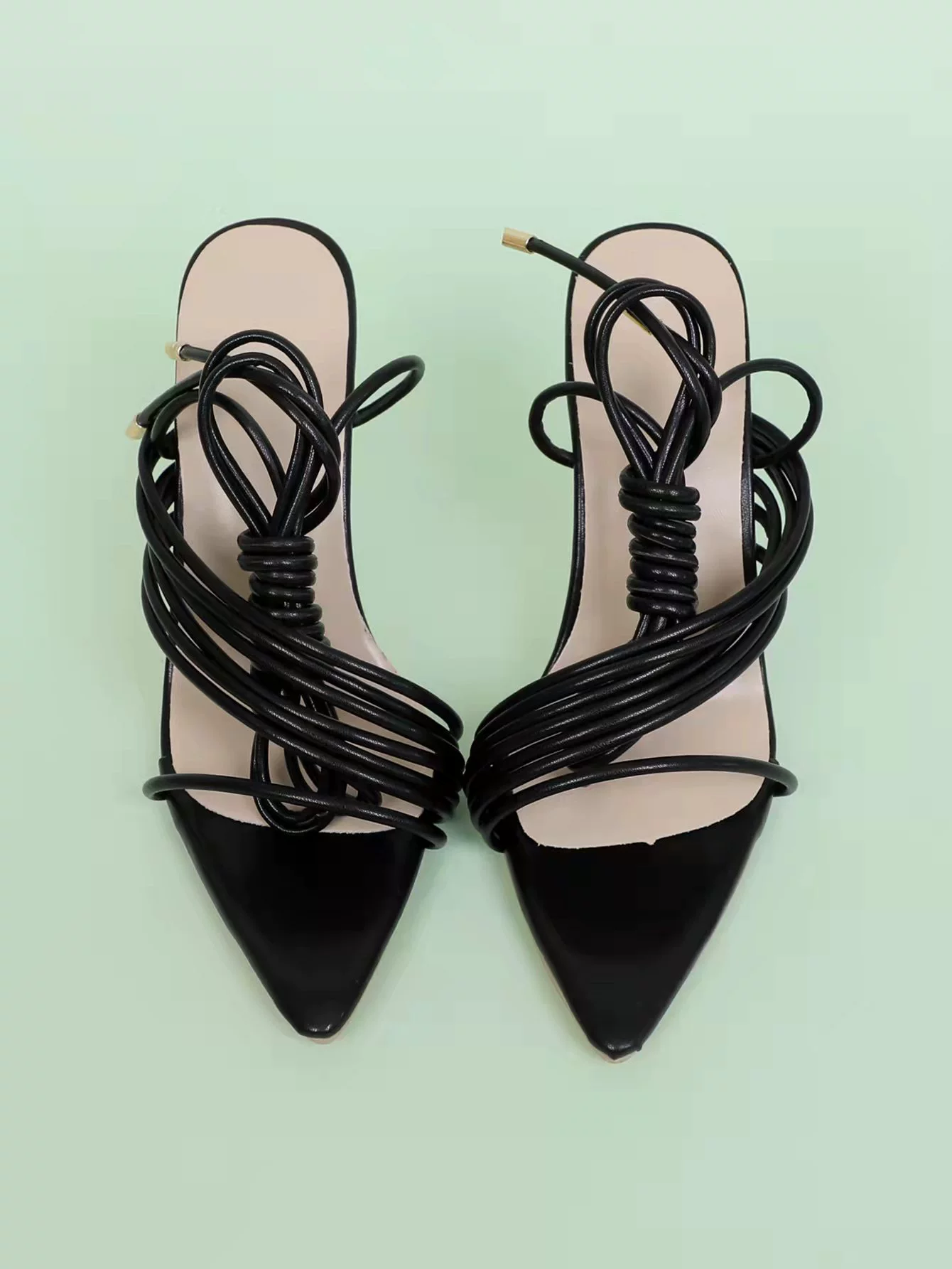 [(Cross-border trading), ankle bracelet, belt, sandals, footwear pointy toe high heels, 2022, European style, plus size]