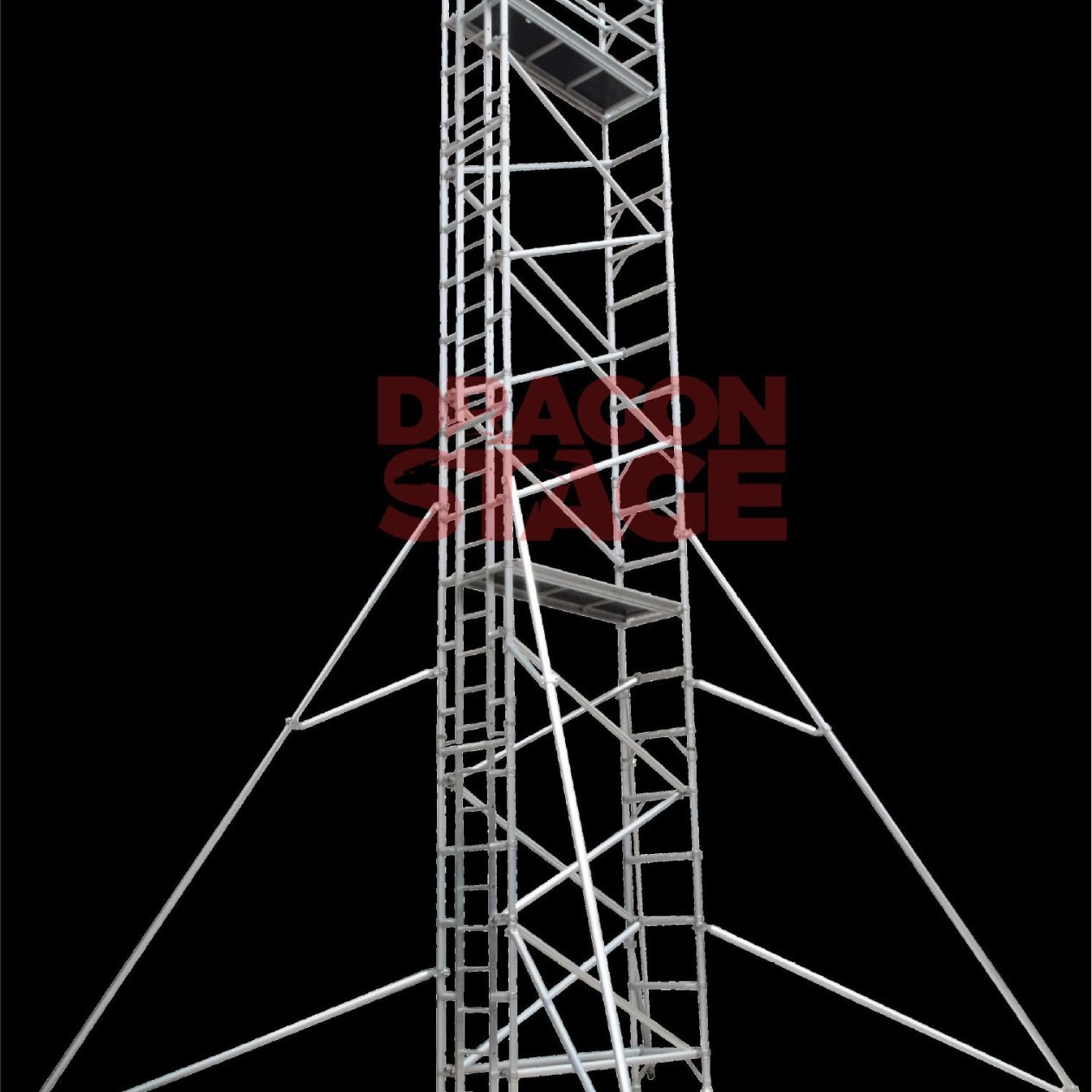 外贸custom款快拆脚手架 铝合金带斜撑工厂园区佛山厂家双宽阔梯