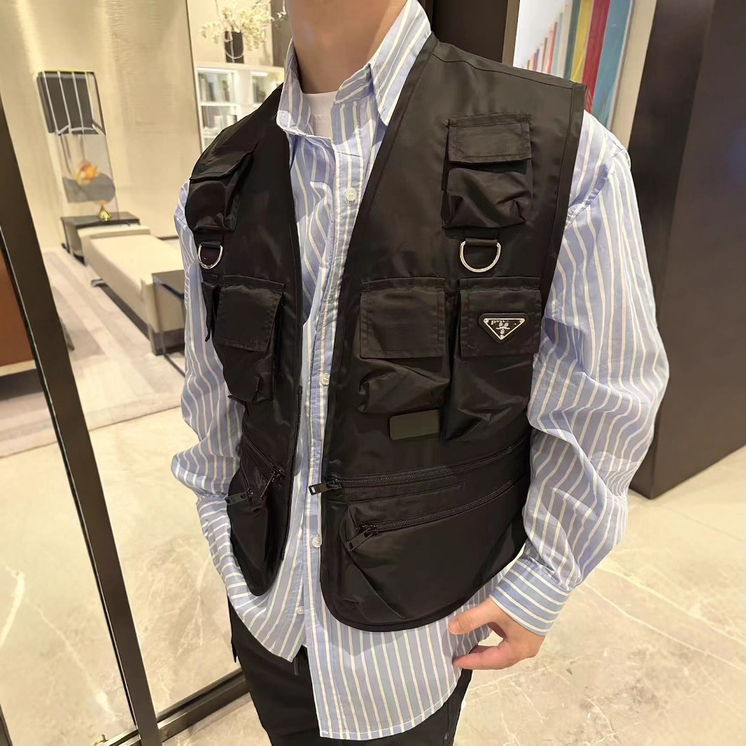 Nanyou Correct Version Pjia 2025 New Style Pjia Trendy Fashion Simple Casual Multi-Flap Pocket Pants Nylon Work Jacket for Men