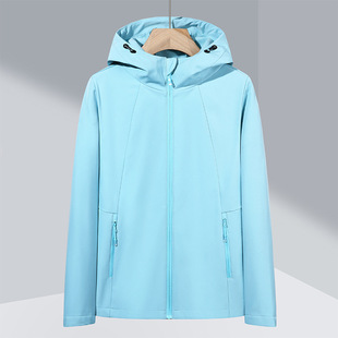 New Soft Shell Charge Outdoor Sports Casual Jacket Windproof Waterproof Couple's Hooded Warm Soft Shell Jacket