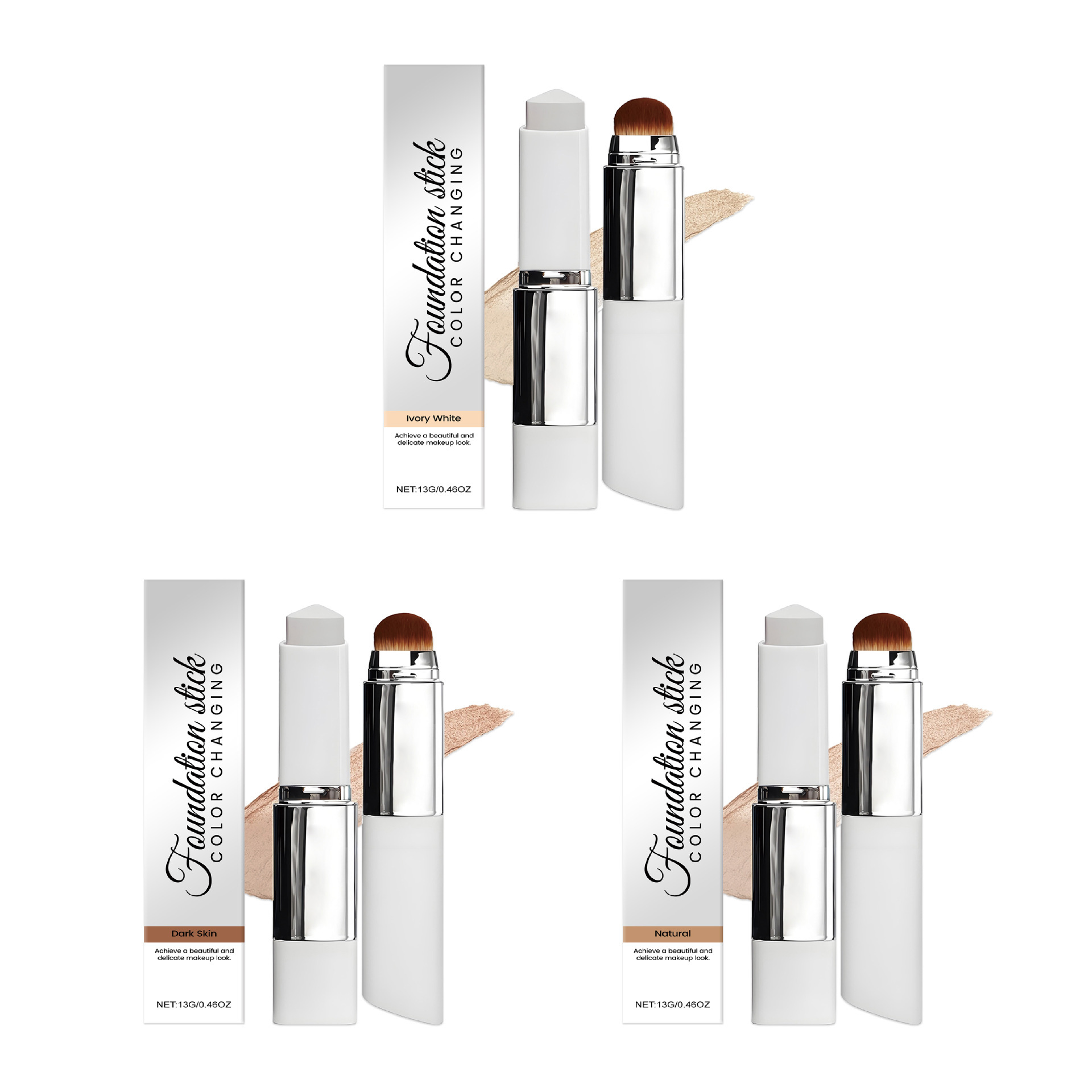 2-in-1 Color-Adjusting Foundation Stick (Nude Color) Lightweight, Smooth, and Long-Lasting Moisturizing Foundation Makeup