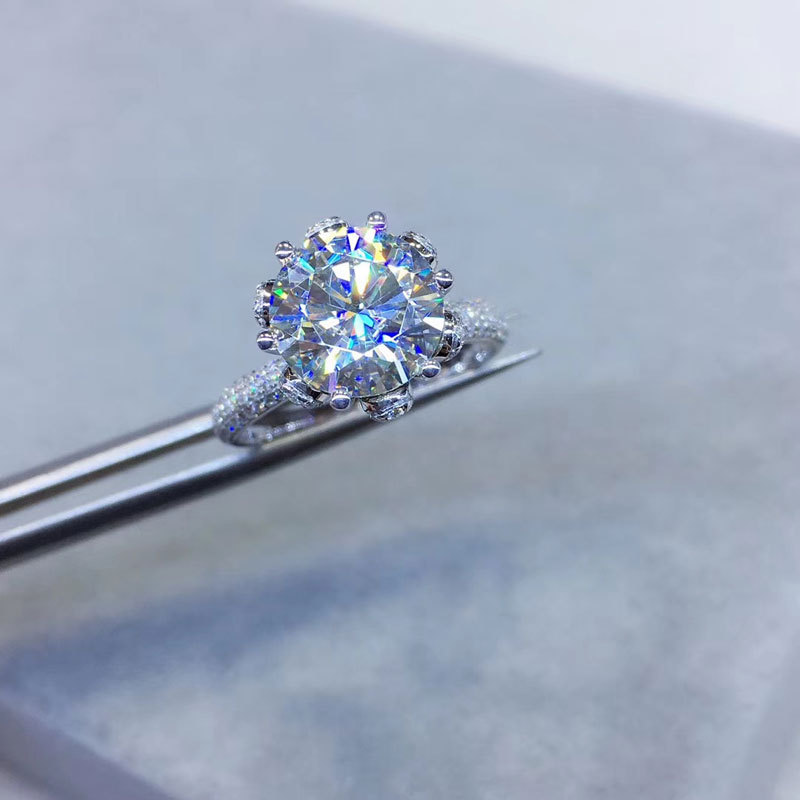 Geometric Pattern 925 Sterling Silver Geometric Artificial Diamond Rings