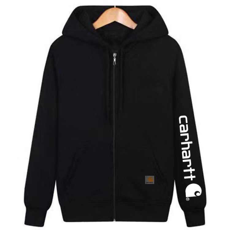 Cross-Border Amazon European and American Trendy Brand Carhartt New Zipper Hooded Sweatshirt for Men and Women Fleece-Lined Sweatshirt Hoodie