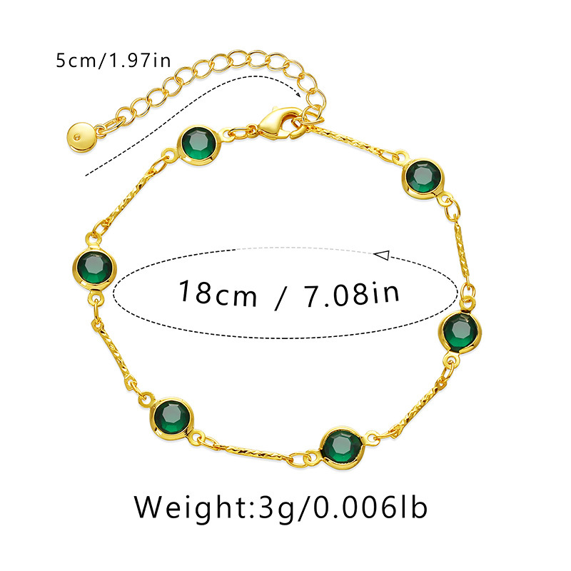 Cross-border European and American new simple small fresh bracelet niche design copper plated 18K re