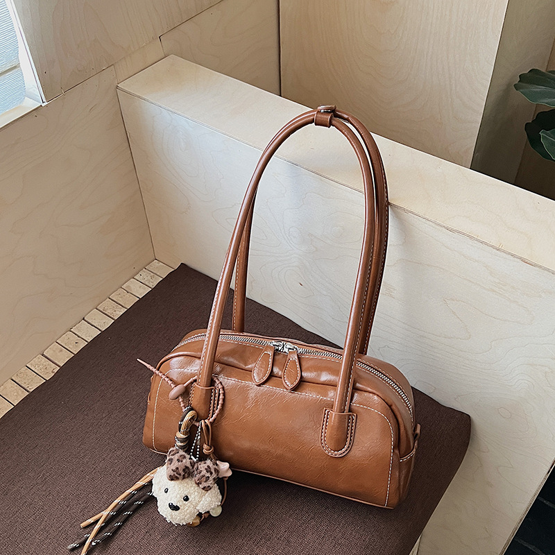 Borsa baguette da donna di lusso, versatile, dal design di nicchia, in stile retrò francese, di grande capacità, da portare sotto il braccio._voghion.com