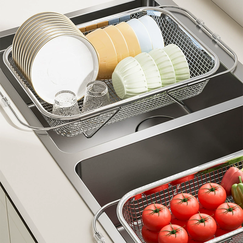 Корзина для слива раковины из нержавеющей стали, кухонная раковина, телескопическая сливная стойка для раковины, многофункциональная сливная стойка для посуды и палочек для еды