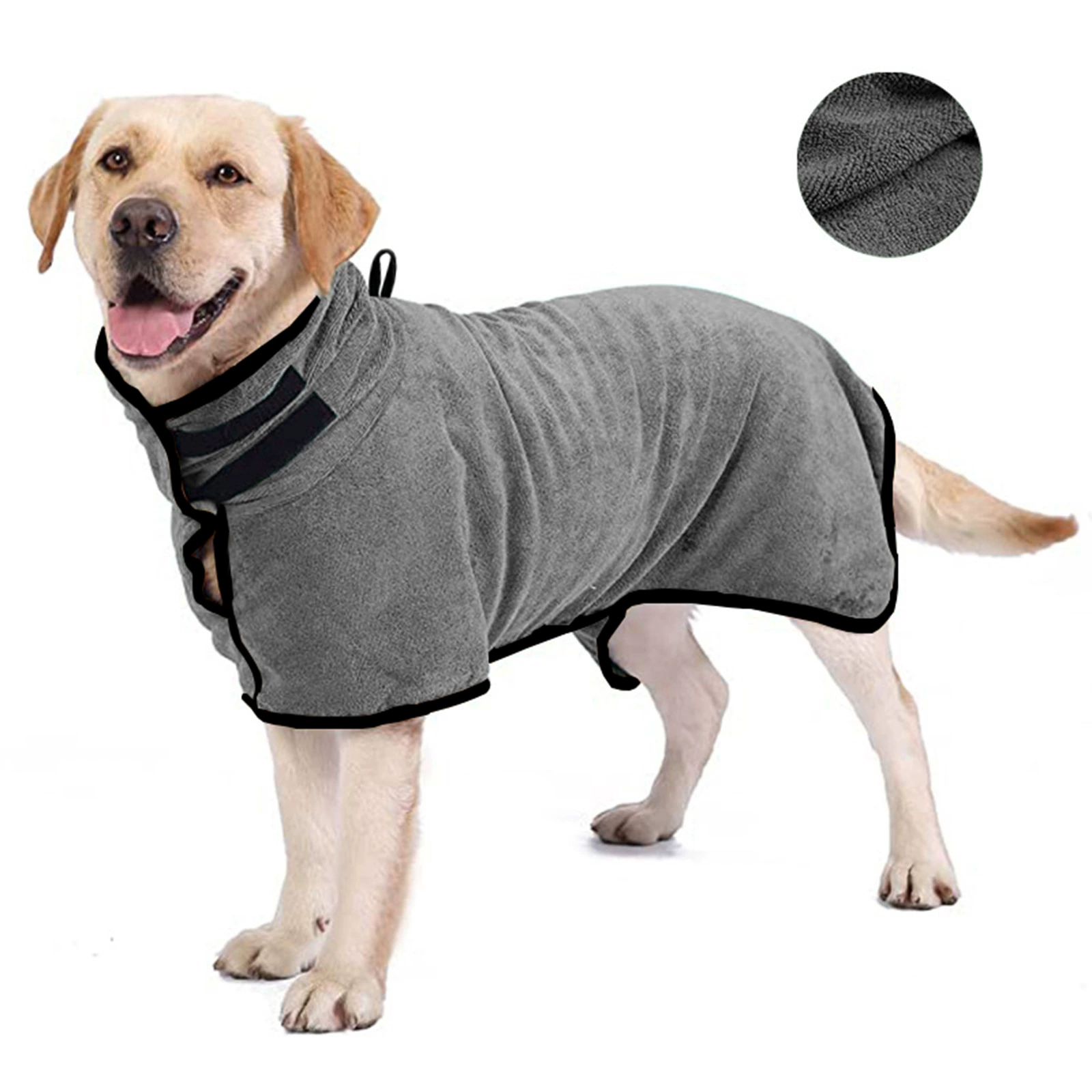 Amazon новый собачий халат 350 г микрофибры собачий халат сухой халат черный обшит