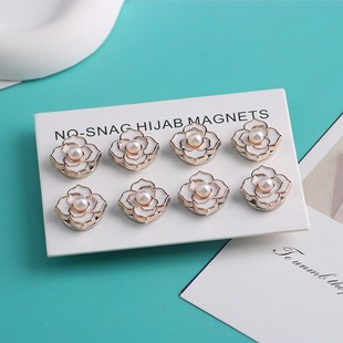 Cross-border Flower Style Clothing All-match Commuter Headscarf Fixed Buckle Simple Elegant Exquisite Scarf Silk Towel Buckle