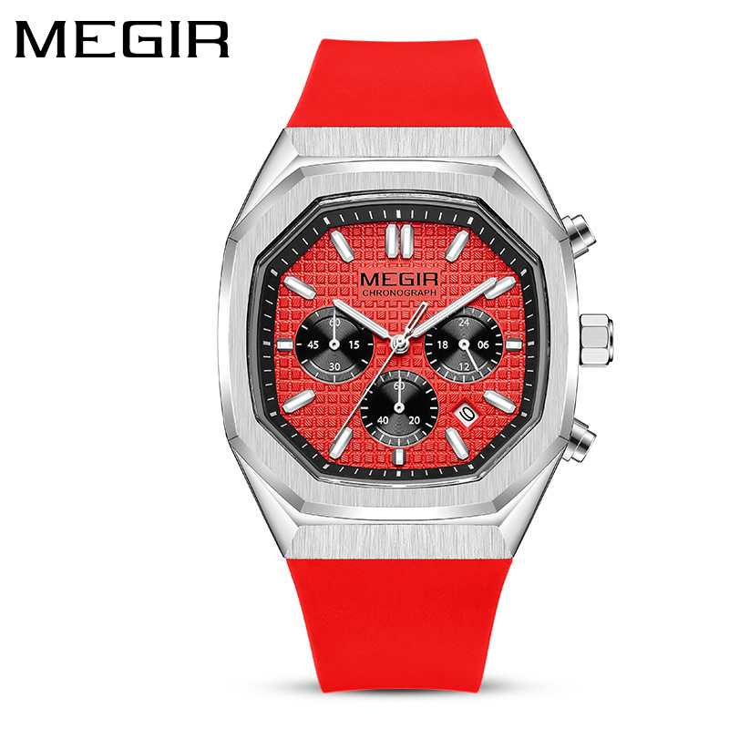 Reloj meigel nuevo transfronterizo al por mayor de los hombres de tres ojos de seis pines moda multi-funcional luminoso reloj impermeable