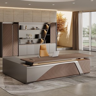 Modern Boss Desk Light Luxury High-End Office President Director Executive Desk Boss Desk New Chinese Style Office Furniture